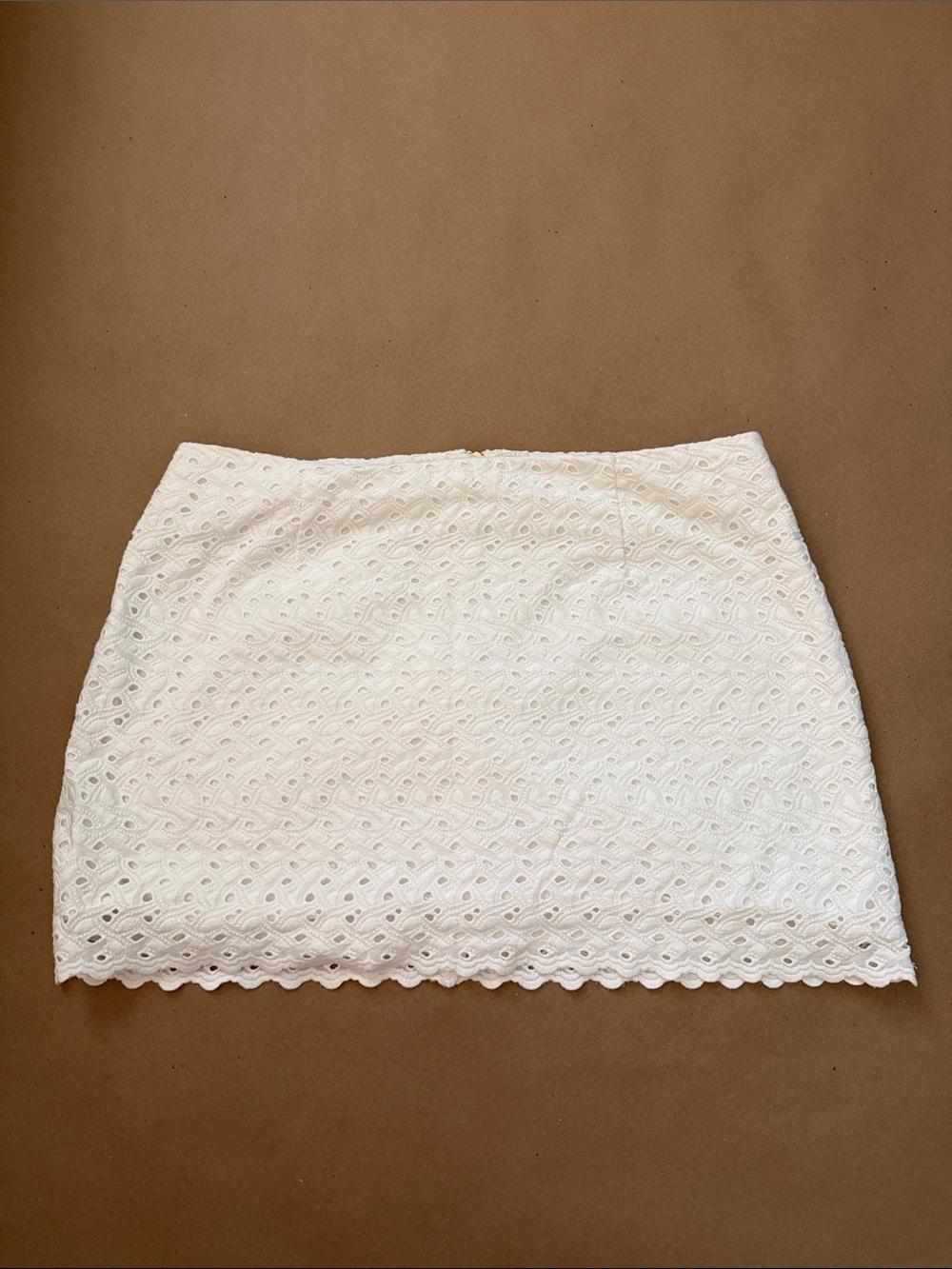 Lilly Pulitzer White Eyelet Lace Mini Skirt size 12